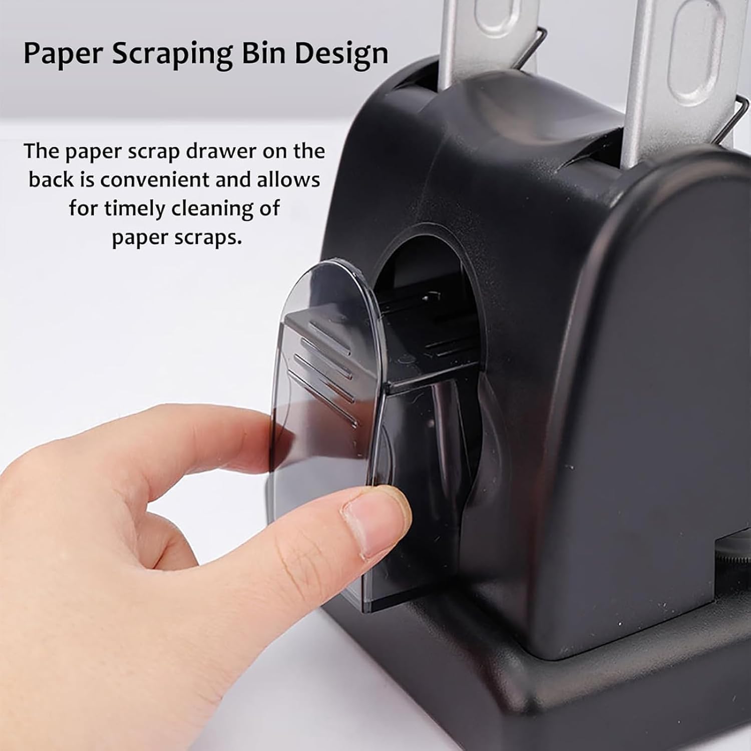 Perforatrice a 2 fori, perforatrice per carta ad alta resistenza, capacità di perforazione: 100 fogli (spessore 15 mm), distanza tra i fori: 80 mm, diametro del foro: 6 mm, resistente, per la scuola,