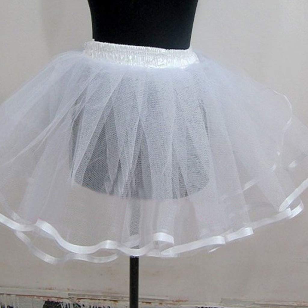 Jupon Cerceaux Fille GUMEI - 3 Cerceaux Acier, Taille Réglable 60-90cm, Blanc