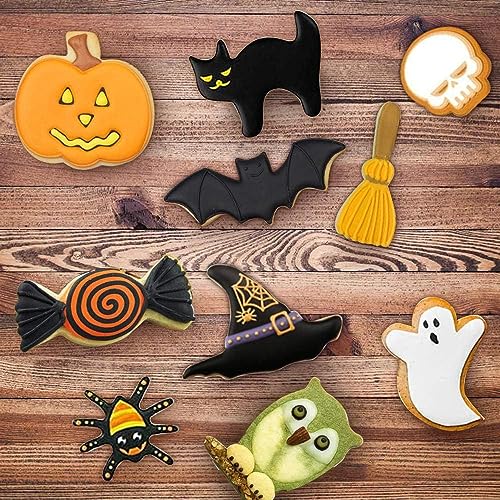 Foto von 10 Stück Ausstechformen Halloween, Edelstahl Halloween Ausstechfomen Set,Keksausstecher Halloween Plätzchen Ausstecher Set