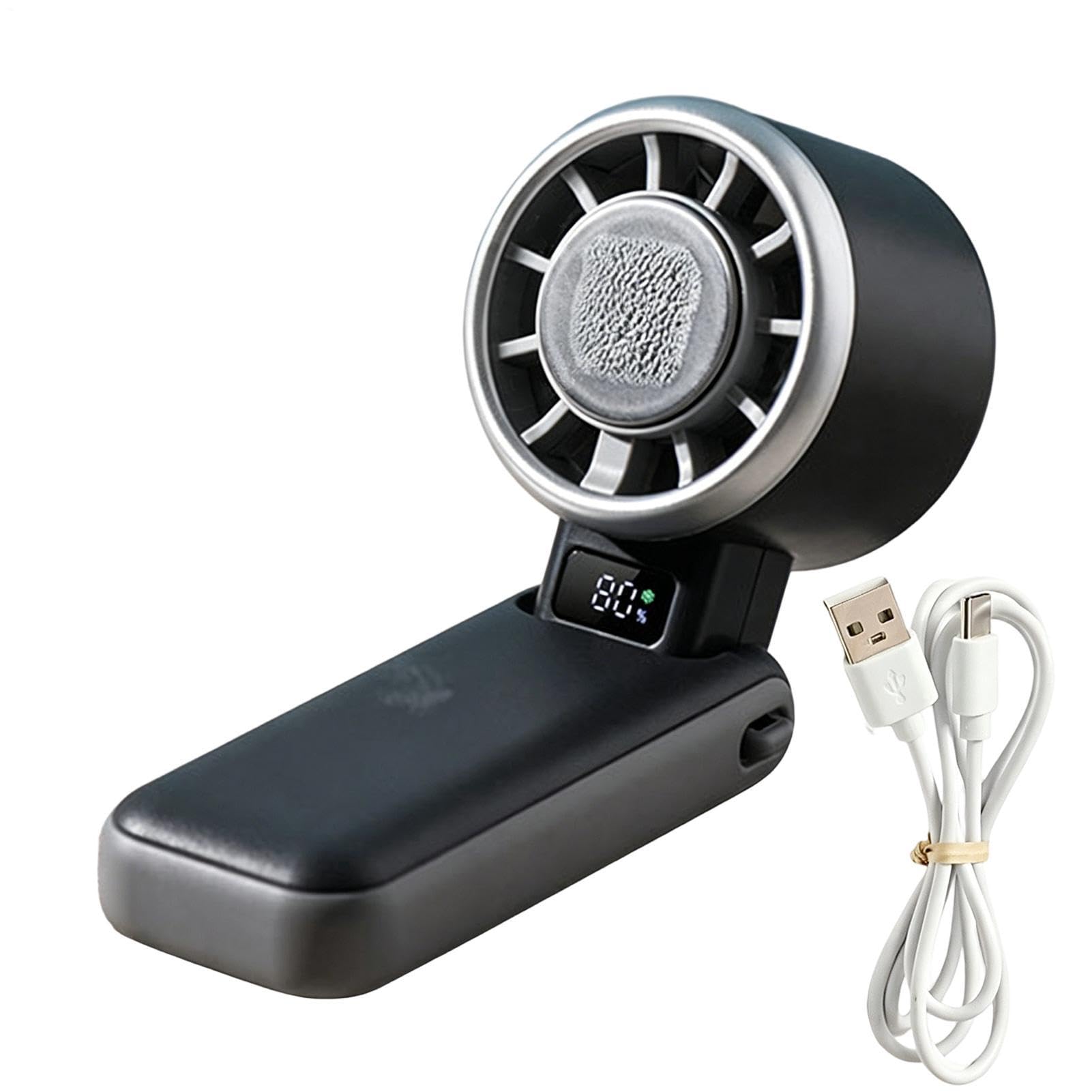 Ventiladores de cuello portátiles pequeños con 5 velocidades y sistema plegable de aire frío