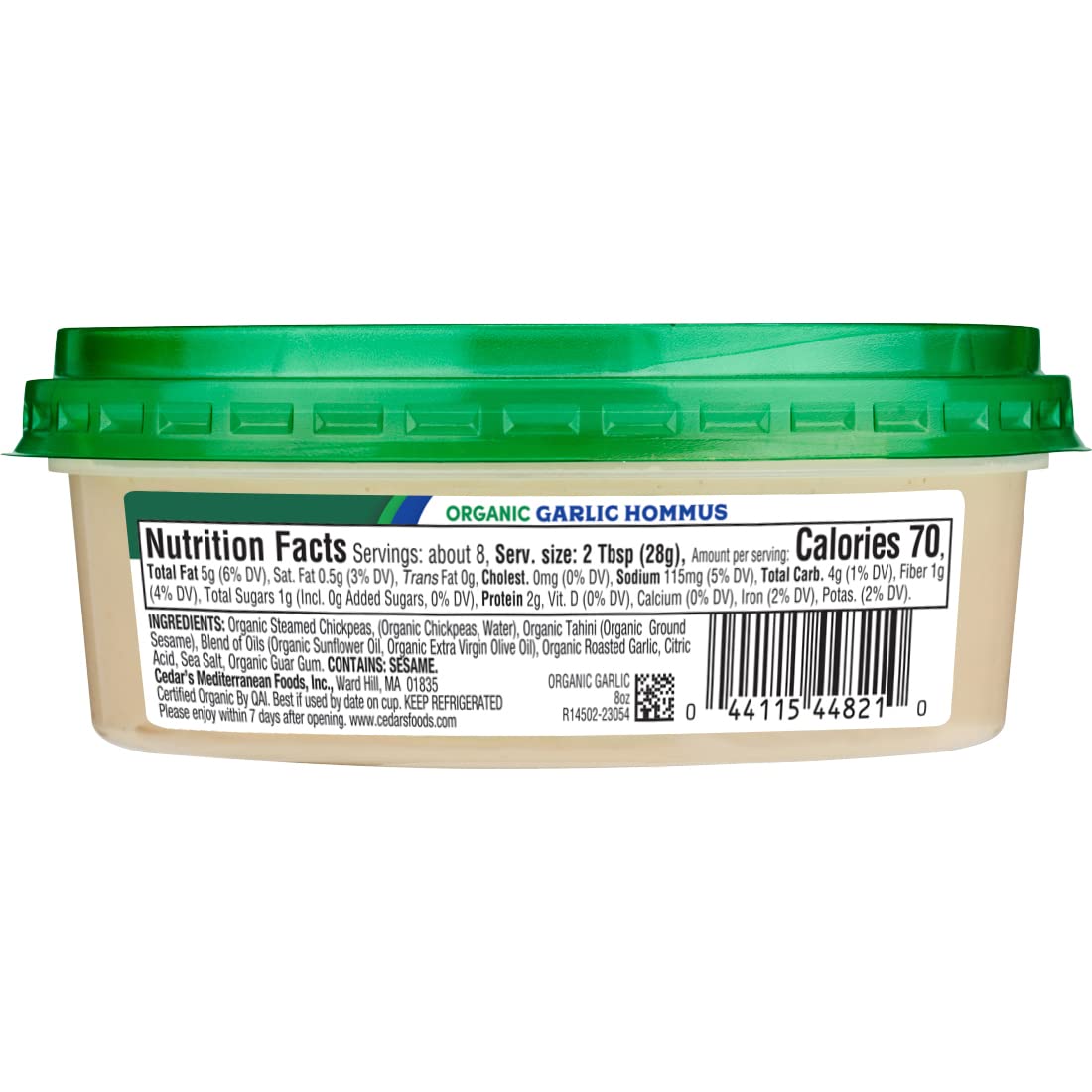 Cedar's Organic Garlic Hommus