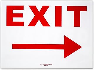 Exit Yard Sign Right & Left Arrow Red 24"x18" Traffic Directional for Small Business, Schools, Construction, Traffic Zones, Sign-Stakes Included
