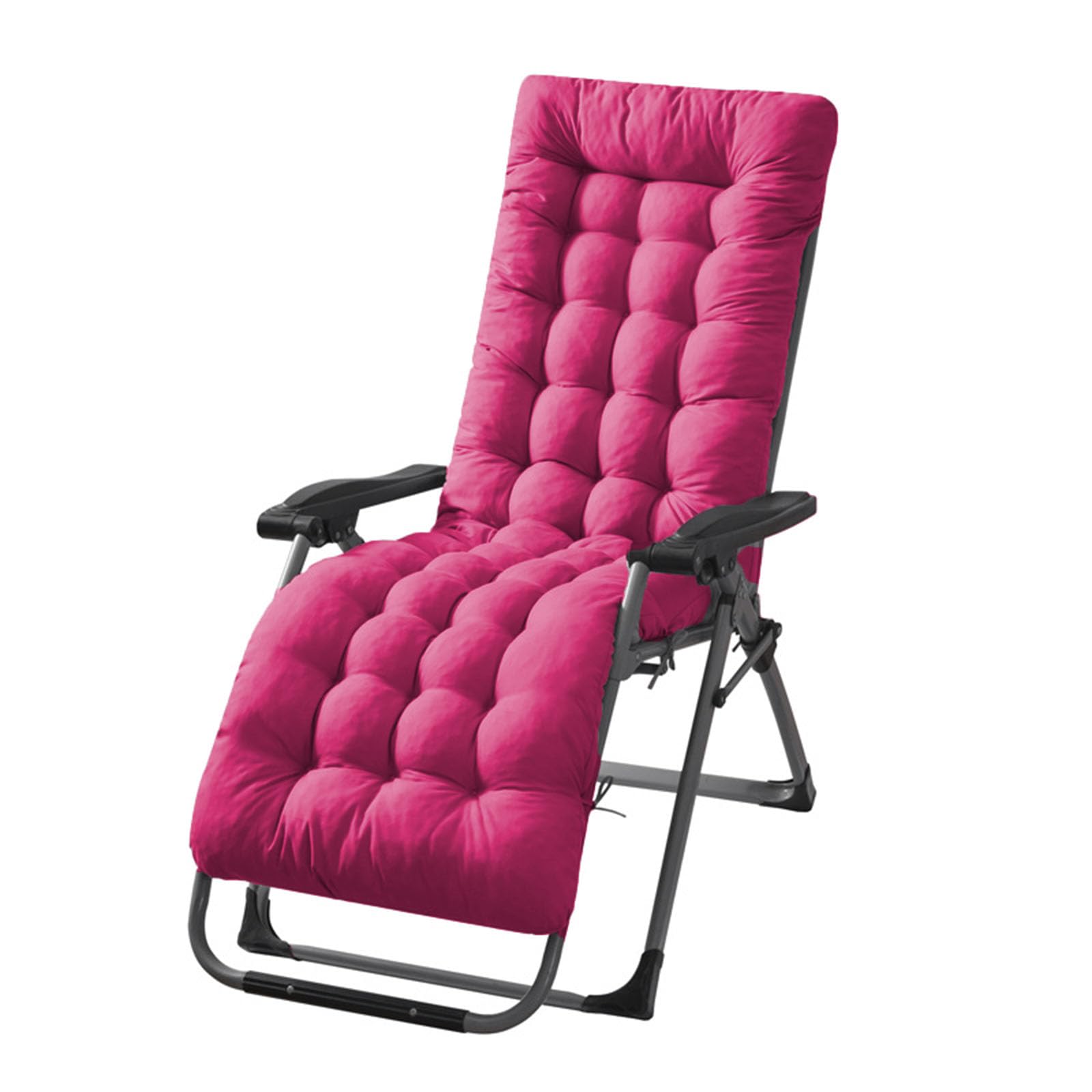 BangDon Extra Thick Sun Lounger Cushion Soft and Comfortable Garden Recliner All-Season Use Chaise Chair Pads for Outdoor Patio Furniture Home Decor (Rose red,160 * 40)