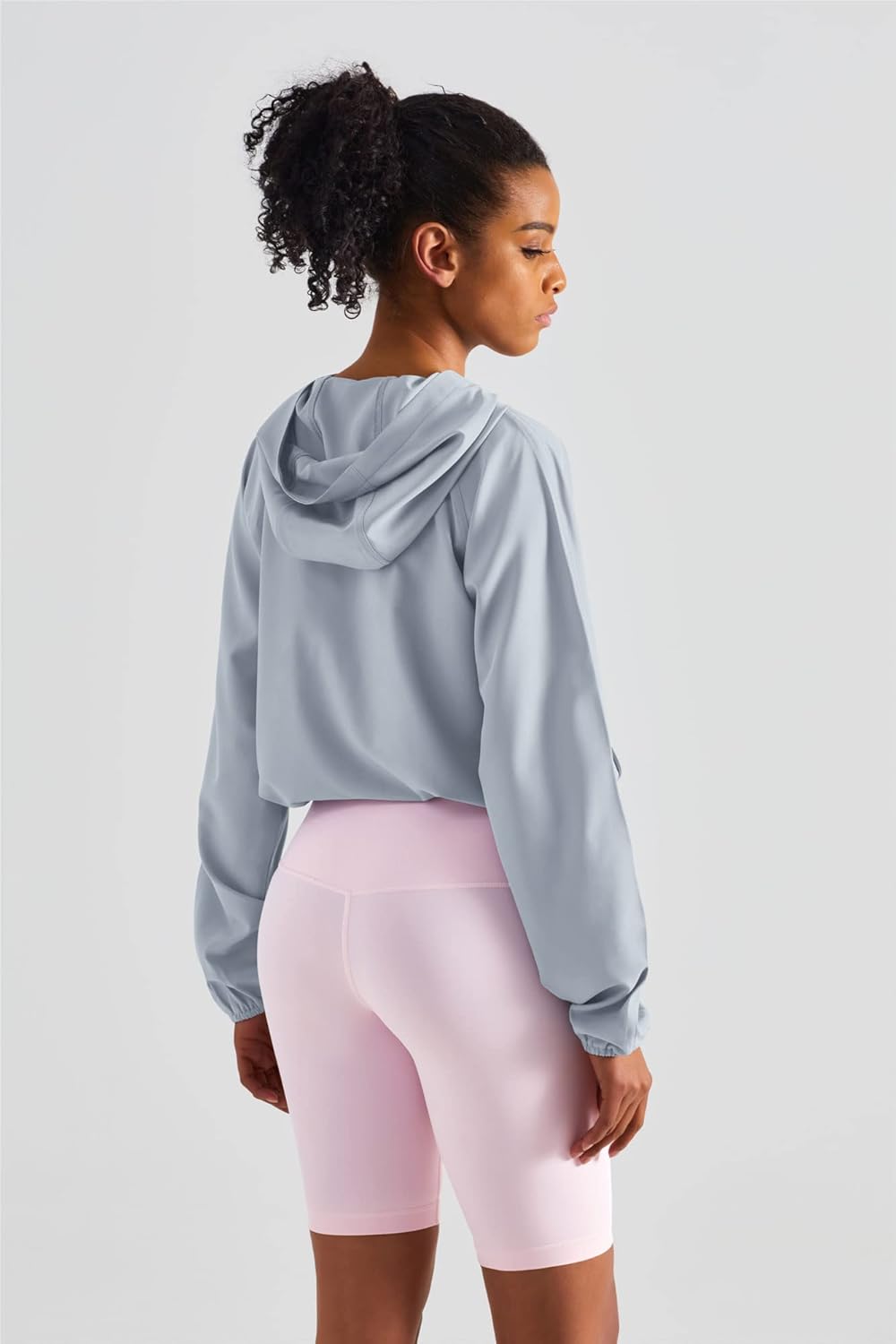 altiland Lightweight Workout Jacket for Women, Cropped Athletic Gym Running Hoodie, UV Protection Half Zip Pullover UPF 50+ - Image 2