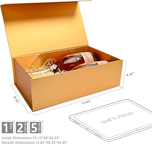Miniatura 52 de LIFELUM - Caja de regalo con tapa magnética, contiene tarjeta, cinta, etiqueta adhesiva y papel triturado de relleno, para Navidad, grande, 13.8 x