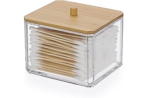 Hipiwe Acrylic Q-tip Holder Dispenser with Lid