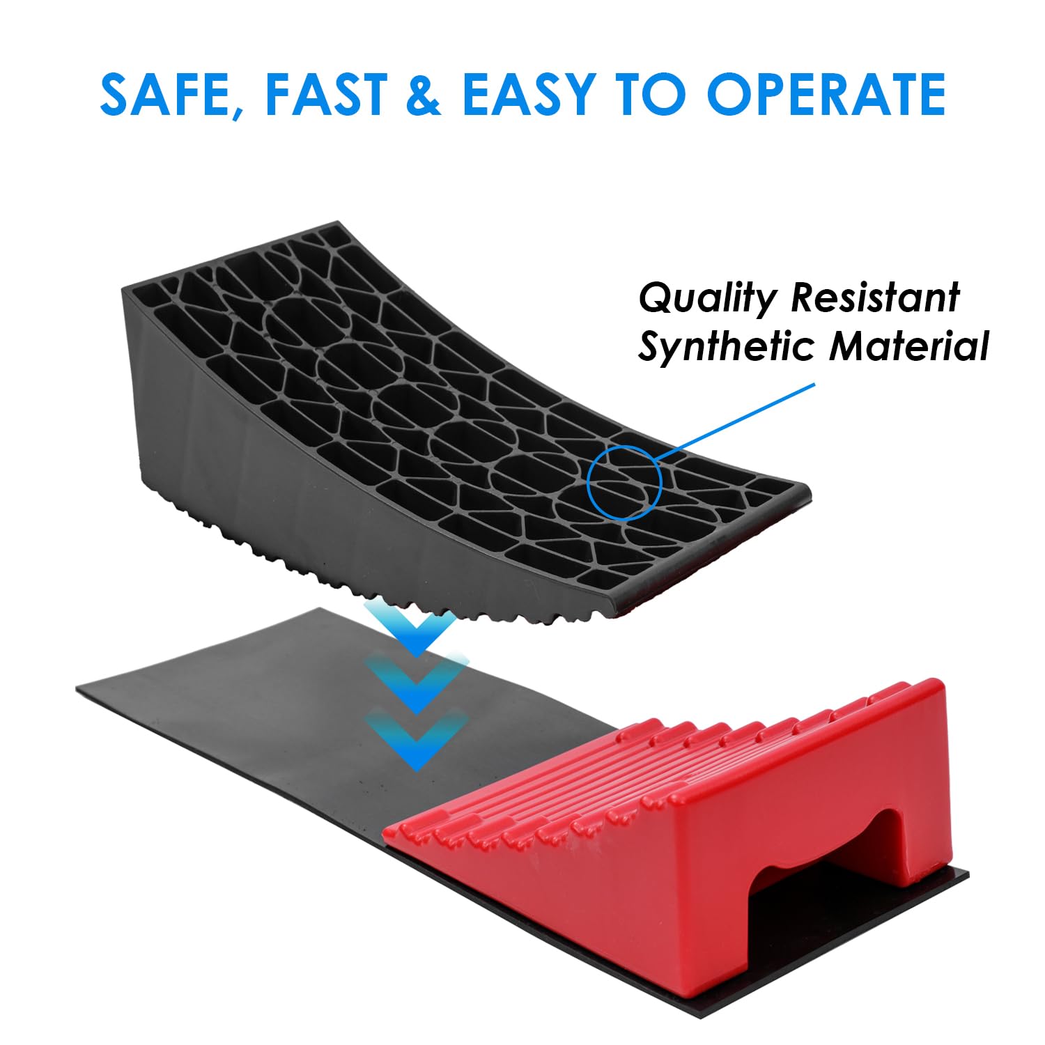 KATSU Tools Paquete de 2 niveladores para caravanas, rampas niveladoras para caravanas, Bloques de 13,5 toneladas de Capacidad, Resistentes para autocaravanas, Furgonetas y remolques