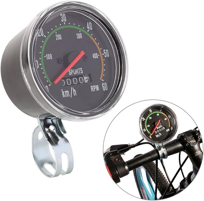 ZJchao New Resettable Analog Bike Speedometer Odometer Black Classic