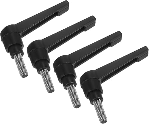 Miniatura 84 de uxcell 4 manijas de palanca de sujeción, perno macho roscado de acero al carbono de óxido negro M8 x 0.59 pulgadas, asas ajustables de bloqueo