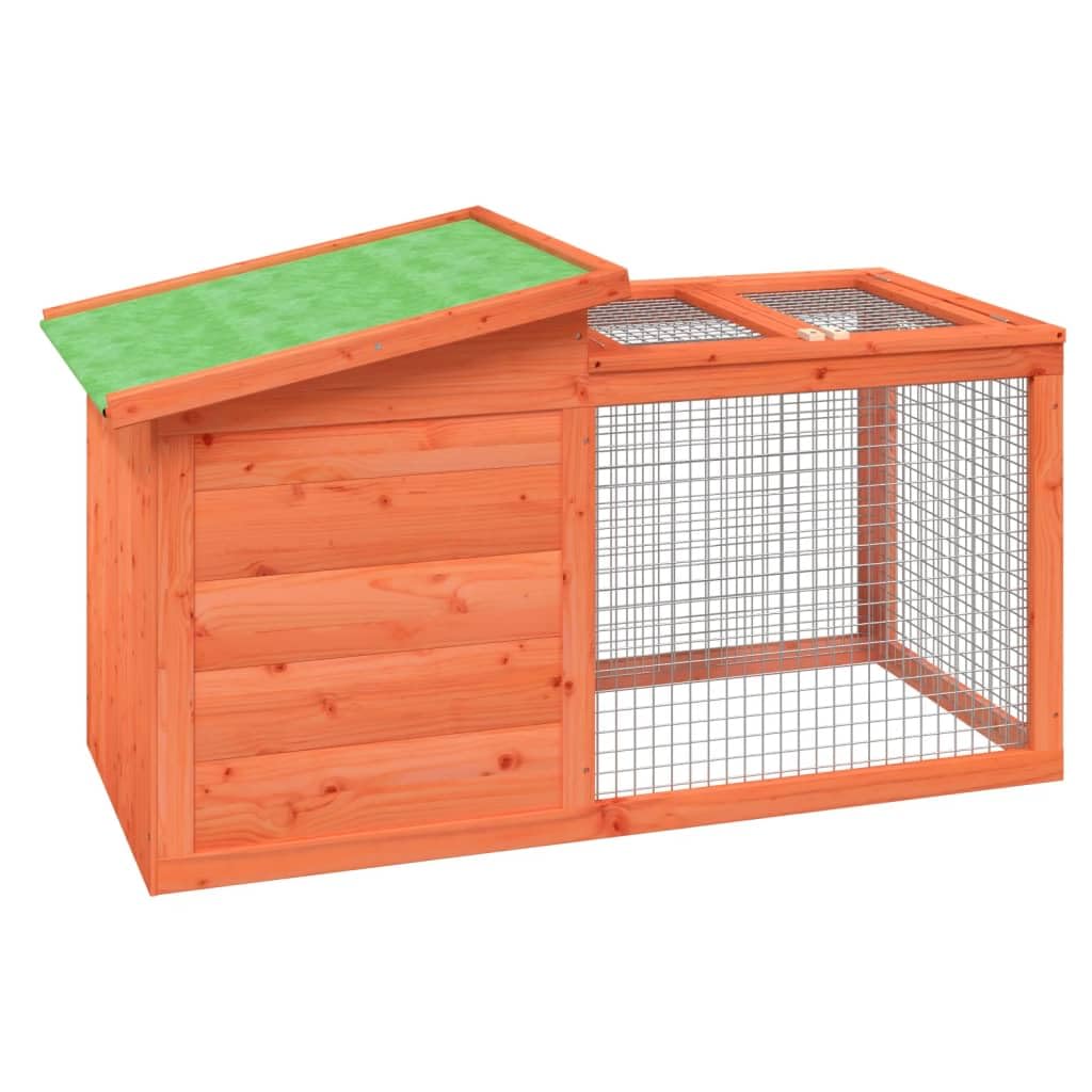 ZEYUAN Conejera de Madera Maciza de Pino marrón 100,5x54x55 cm, Jaula Cobaya, Jaulas para Conejos, Jaula Hamster, Casa Conejo, Casita Conejo, Nido Conejo