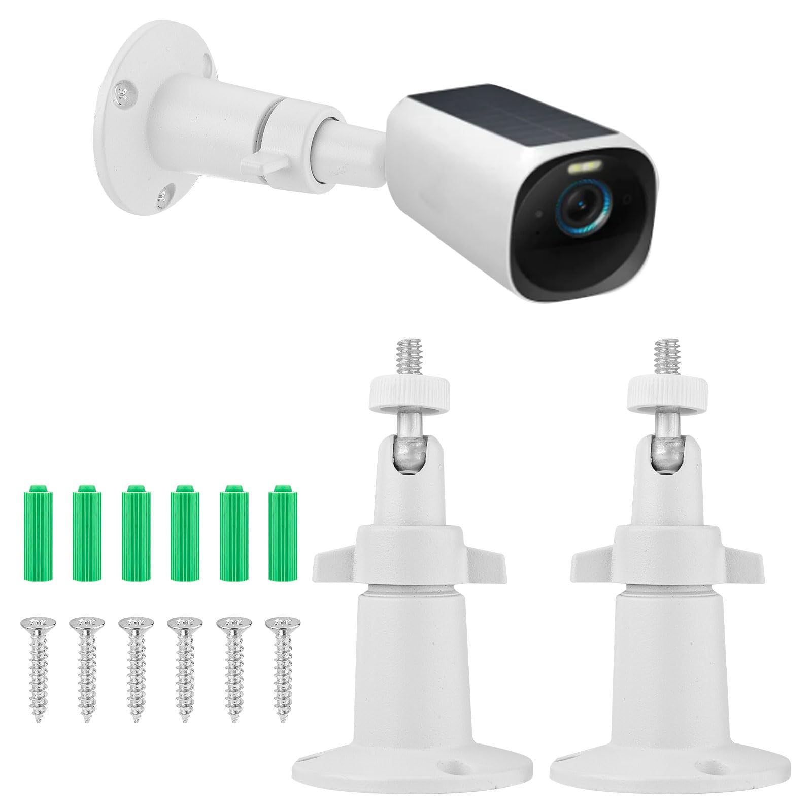 2uds Soporte para Cámara de Seguridad, Soporte de Montaje para Cámara Ajustable Soporte Interior/Exterior Compatible con Arlo Eufy Solocam S220/C210 Eufycam 2C/2C Pro 3/S330 3C/S300