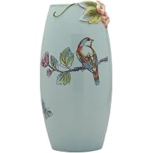 Fitz & Floyd Fitz and Floyd English Garden Ceramic Flower Vase, 10.25 Inch, Blue