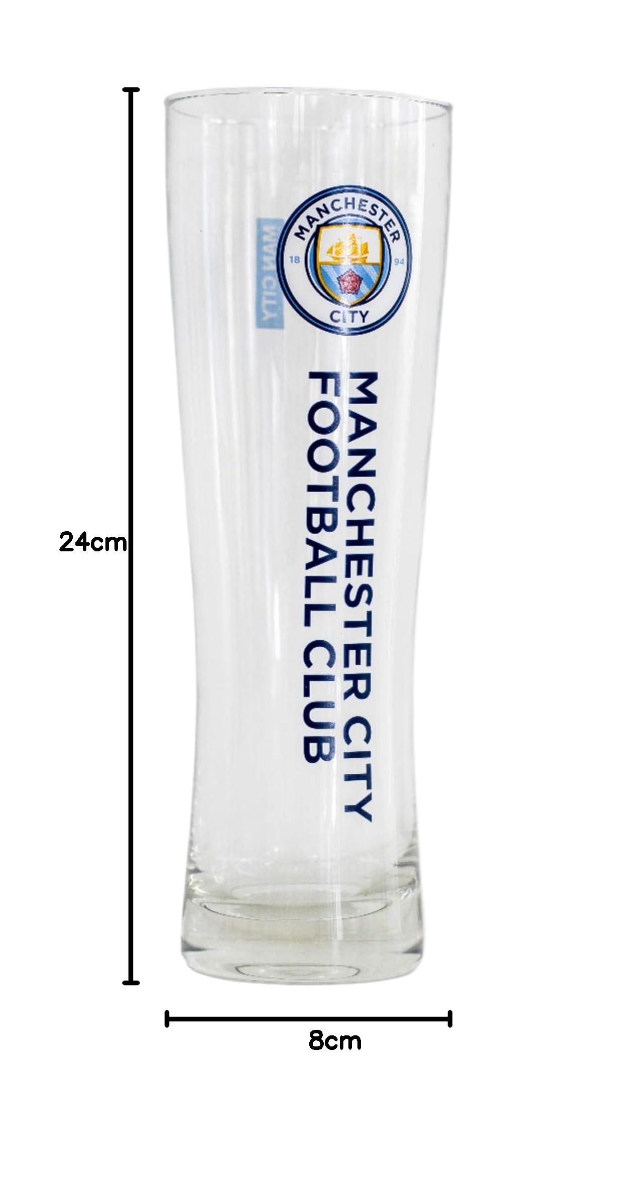 FOCO Producto oficial del Manchester City FC Fútbol Marca de palabras Slim Pinte Glass
