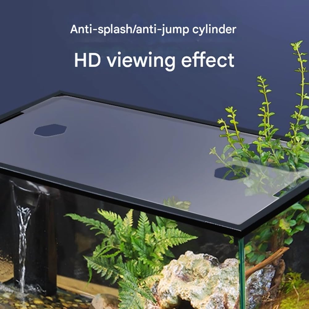 Coperchio per Serbatoio con Telaio Anti-Salto Coperchio Superiore per Acquario in Acrilico con Fori di Alimentazione Installazione Semplice L