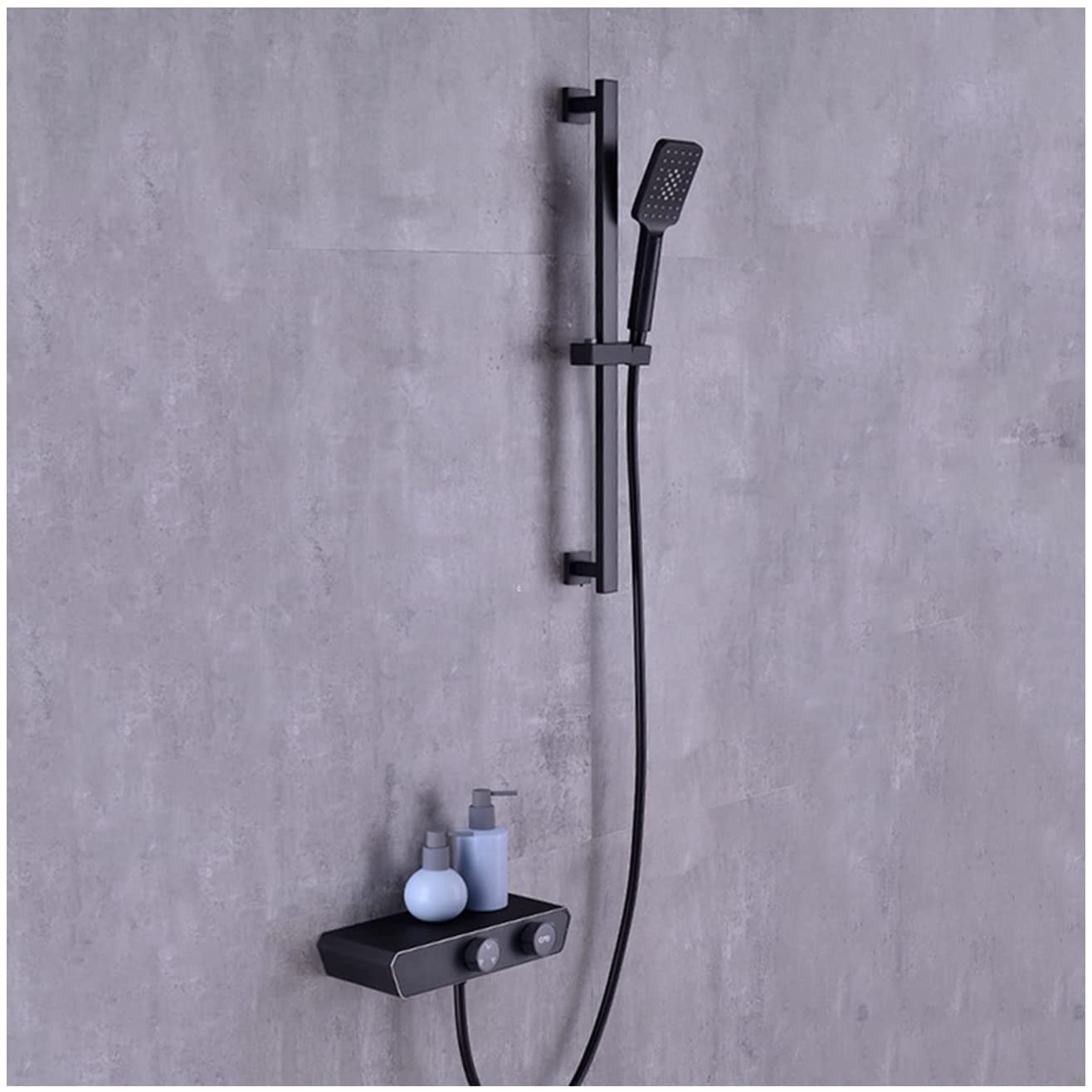Rubinetto per vasca da bagno Rubinetto per vasca da bagno in ottone nero Rubinetto miscelatore per doccia con 3 funzioni sollevabile doccia portatile montaggio a parete vasca doccia set con