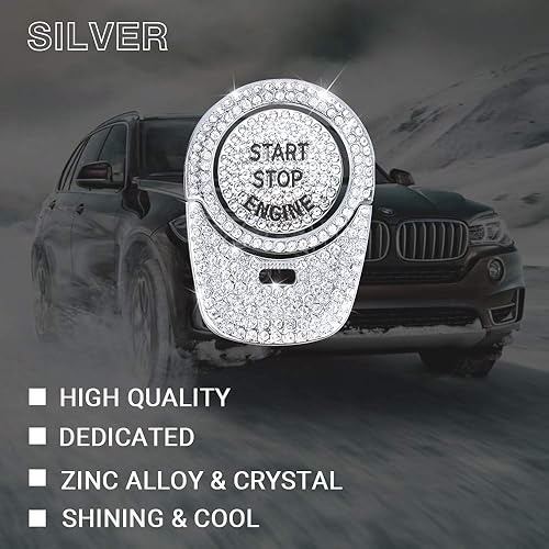 Miniatura 5 de 1797 Tapones de anillo de botón de arranque de encendido compatibles para BMW, accesorios brillantes, cubiertas adhesivas para decoración interior