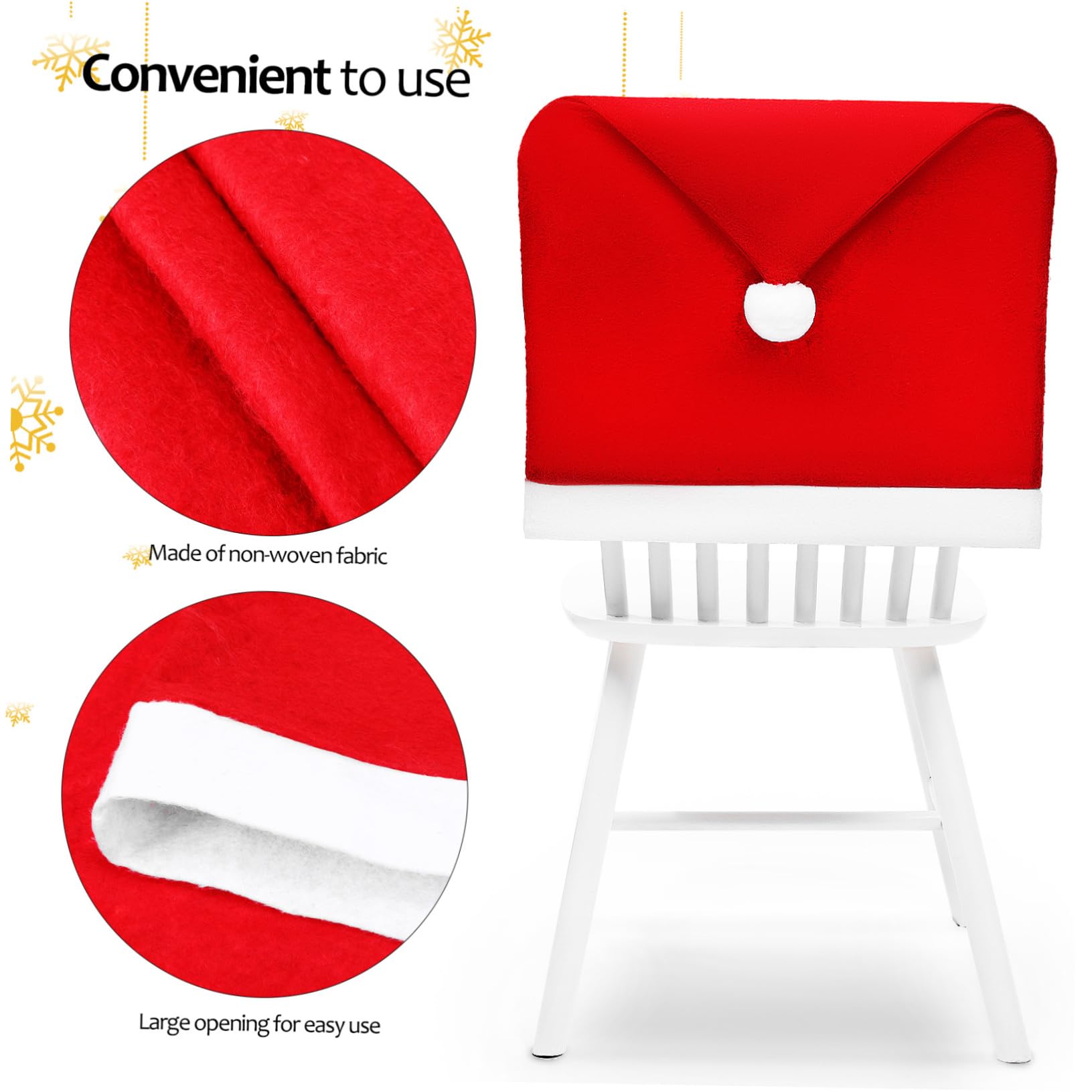 PRETYZOOM 10 Piezas Fundas para Sillas Navideñas Rojas Fundas Navideñas para Sillas para Interiores para Fiestas de Navidad Cocina o Sala de Estar