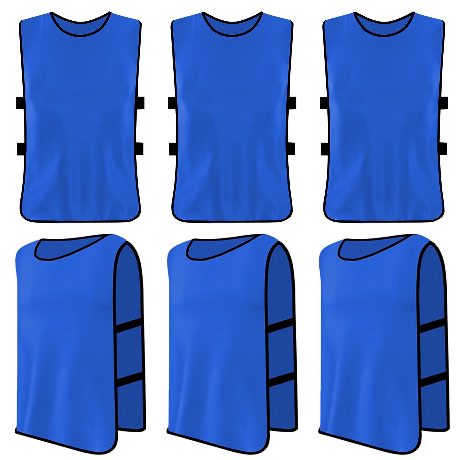 Lot de 6 Chasubles D'entraînement Sport Enfants, Chasuble Enfant Football, Gilet D'Entraînement Professionnel de Football, Training Gilets pour Pratique Football, Basket, Rugby, Hockey
