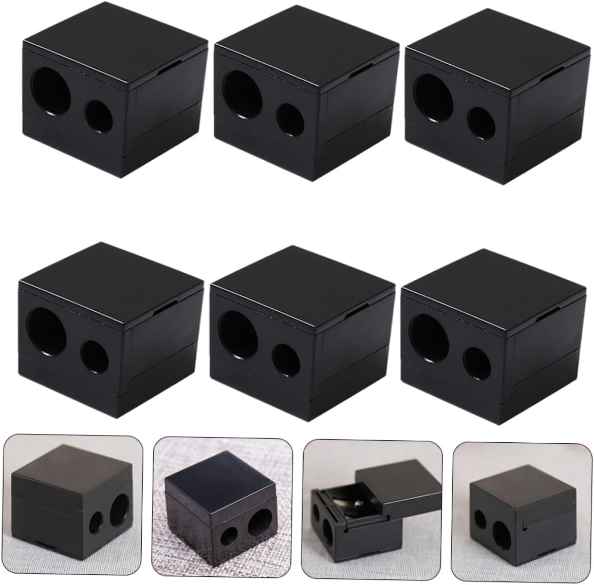 18pcs Dual Eyeliner Pencil Sharpener Portable Makeup Tool for Eyebrow and Eye Pencils Compact Design for Travel Essential Cosmetic Accessory