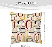 Vista 2 de Juego de 4 fundas de almohada modernas de mediados de siglo de 18 x 18 pulgadas, fundas de almohada retro para sofá, cama, sofá, silla, decoración