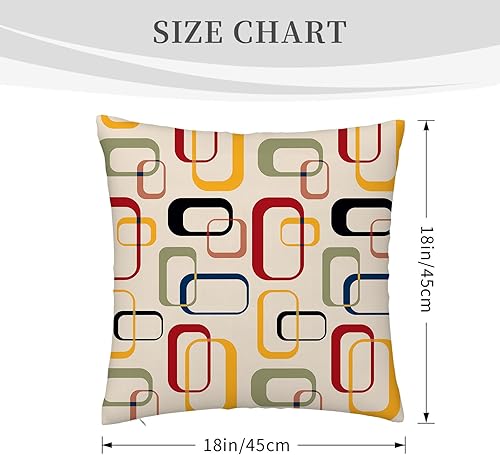 Miniatura 2 de Juego de 4 fundas de almohada modernas de mediados de siglo de 18 x 18 pulgadas, fundas de almohada retro para sofá, cama, sofá, silla, decoración