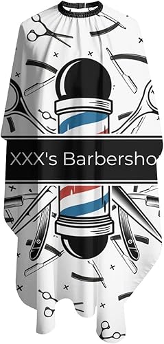 Miniatura 9 de Capa de peluquería impermeable personalizada, añade tu texto fotográfico, capa personalizada para corte de pelo de peluquería para hombres, capa de