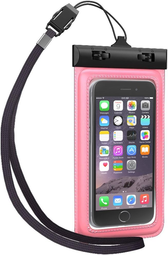 Ultraproof Waterproof Case for Apple iPhone 6 5S 5C 5, Samsung Galaxy S5 S4 - [Pink] Universal UltraBag Waterproof Pouch with Touch Responsive Front and Back Transparent Screen Protector Windows[One Year Warranty] fits any version of Apple iPhone Air 4S 4 3, iPod Touch; Samsung Galaxy Note 3 2; LG Optimus G2, G2 Mini, G Pro; All New HTC One M8,M7,M4,Mini,X/X+;Google Nexus 5 4;Droid DNA;MP3 Player(A.K.A IPX8 Certified Protective Smartphone Waterproof Life Pouch/Credit Card Waterproof Bag Case)