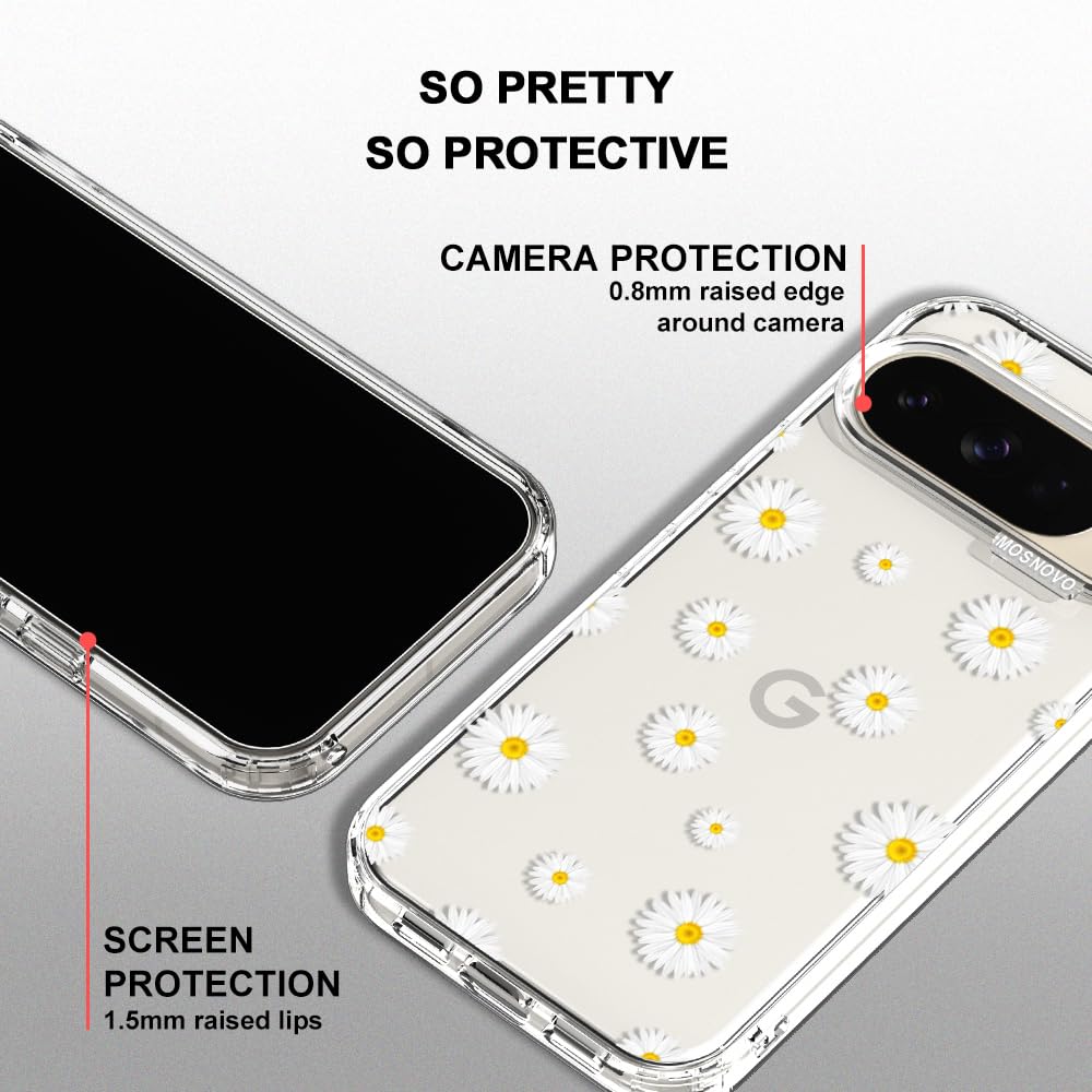MOSNOVO Case for Google Pixel 10 & Pixel 10 Pro, [Buffertech 6.6ft Military-Grade Drop Protection] [Anti Peel Off Tech] Clear TPU Bumper Phone Case Cover Design - Cute Cherry — view 84