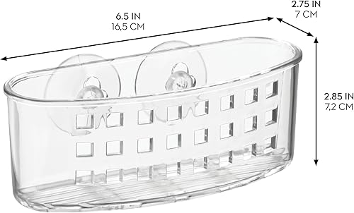 Miniatura 9 de iDesign Soporte de succión para fregadero de cocina para esponjas fregaderos jabón almohadillas de fregado organizador de ducha de baño 65 x 25 x 25