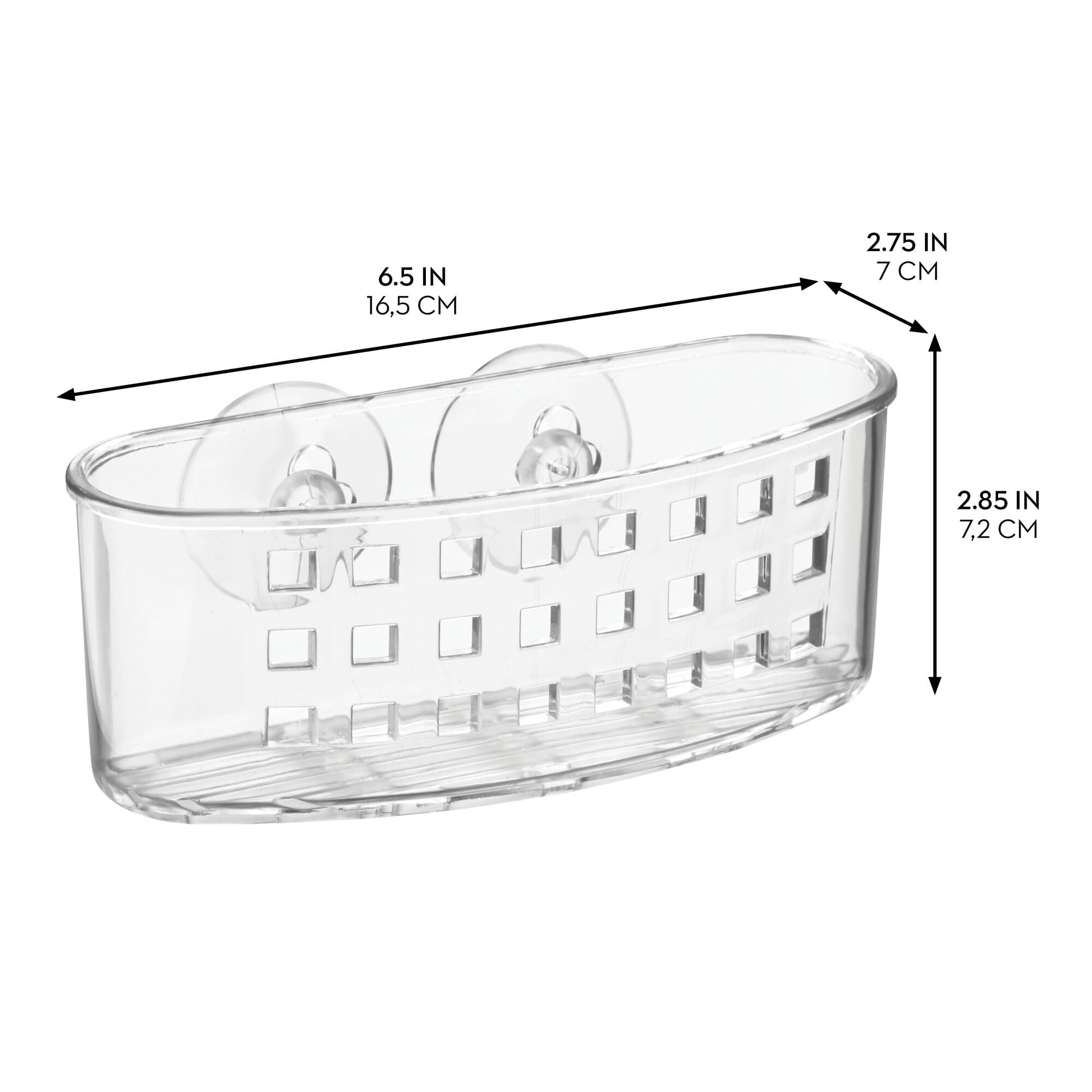 iDesign - Cesta de baño con ventosa, transparente