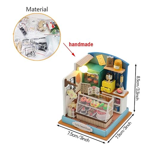 Diy Miniature Dollhouse Kit Wooden Dolls House With Led Creative Room Mini House Building Kit For Birthday Gift (Lucky Sweet Room) #TOP3