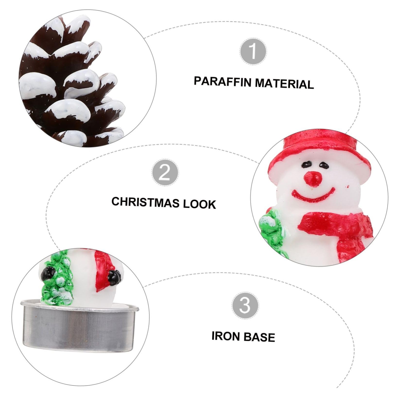 STOBAZA 12 Pack Christmas Decorative Candles Snowman Santa Pinecone Tree Hotel Restaurant Wedding Birthday Decor