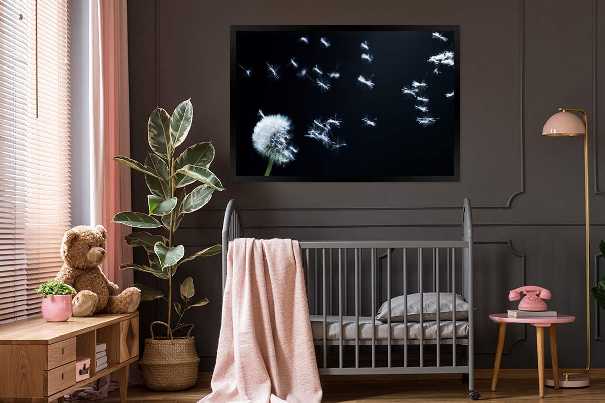 MuchoWow Poster Bilder Wanddeko Deko Wohnzimmer 120x80 cm Schwimmende Löwenzahnsamen