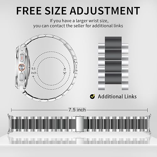 Vista 110 de GOLDTOLUCK No Gap Stainless Steel Band Compatible with Samsung Galaxy Watch 8 7 6 5 4 Classic FE Pro Ultra 40mm 44mm 46mm 43mm 47mm 45mm 42mm