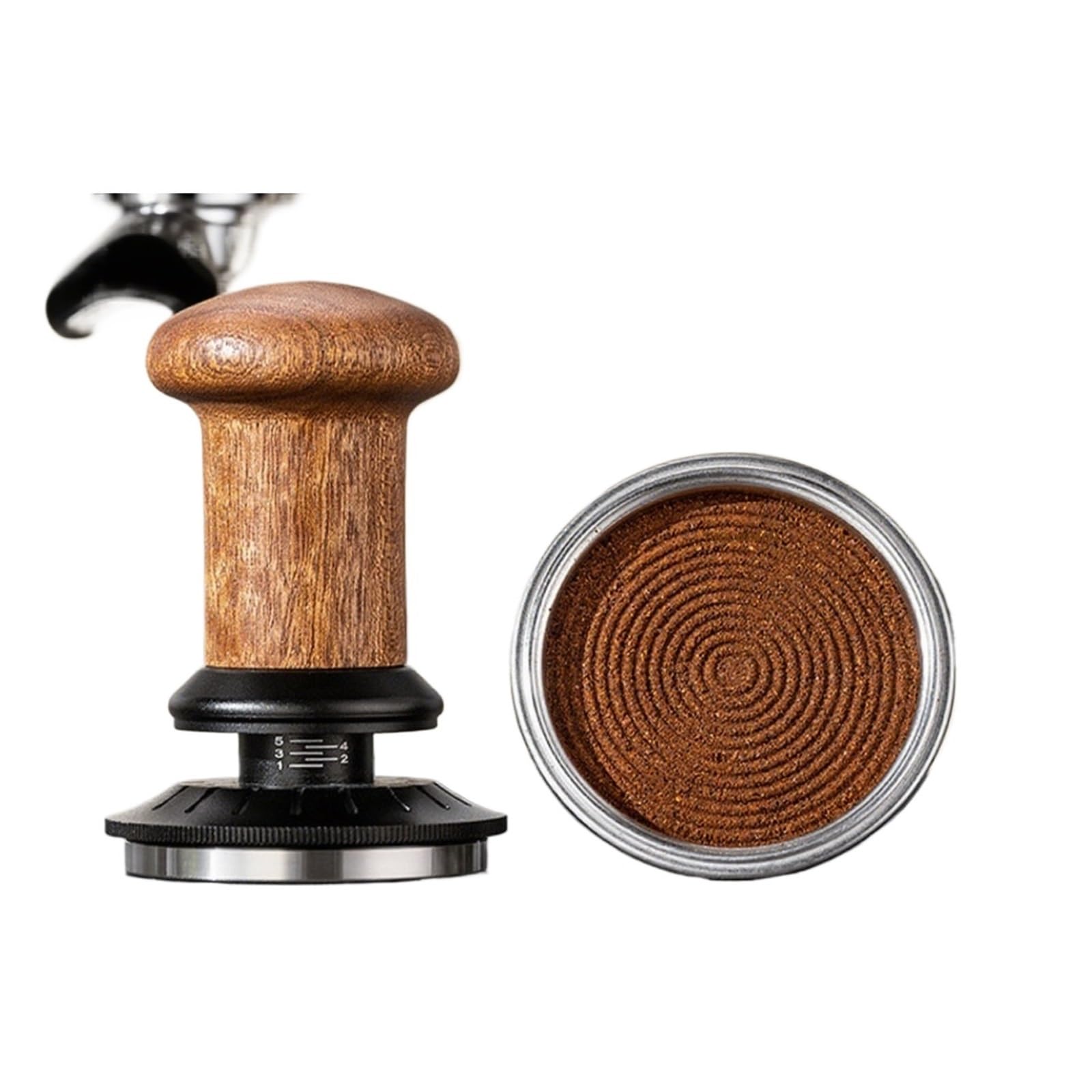 30lb Espresso-Tamper mit konstantem Druck - Kalibriertes, federbelastetes Gewindedesign, professionelles Barista-Werkzeug und Kaffeezubehör (51mm)