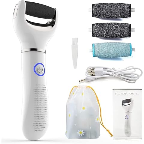 Electric Callus Remover, Foot Care Device, Pedicure Kit with 3 Replacement Rollers, 3 Speeds, USB Charger, Electric Callus Remover, Callus Remover for Feet, Foot File Cover