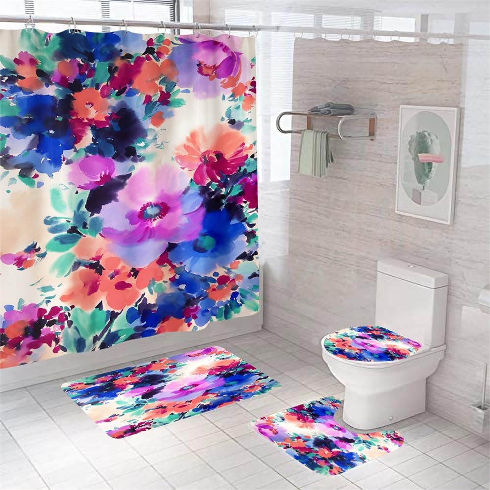 Tapis de bain antidérapant et absorbant lavable pour douche et WC