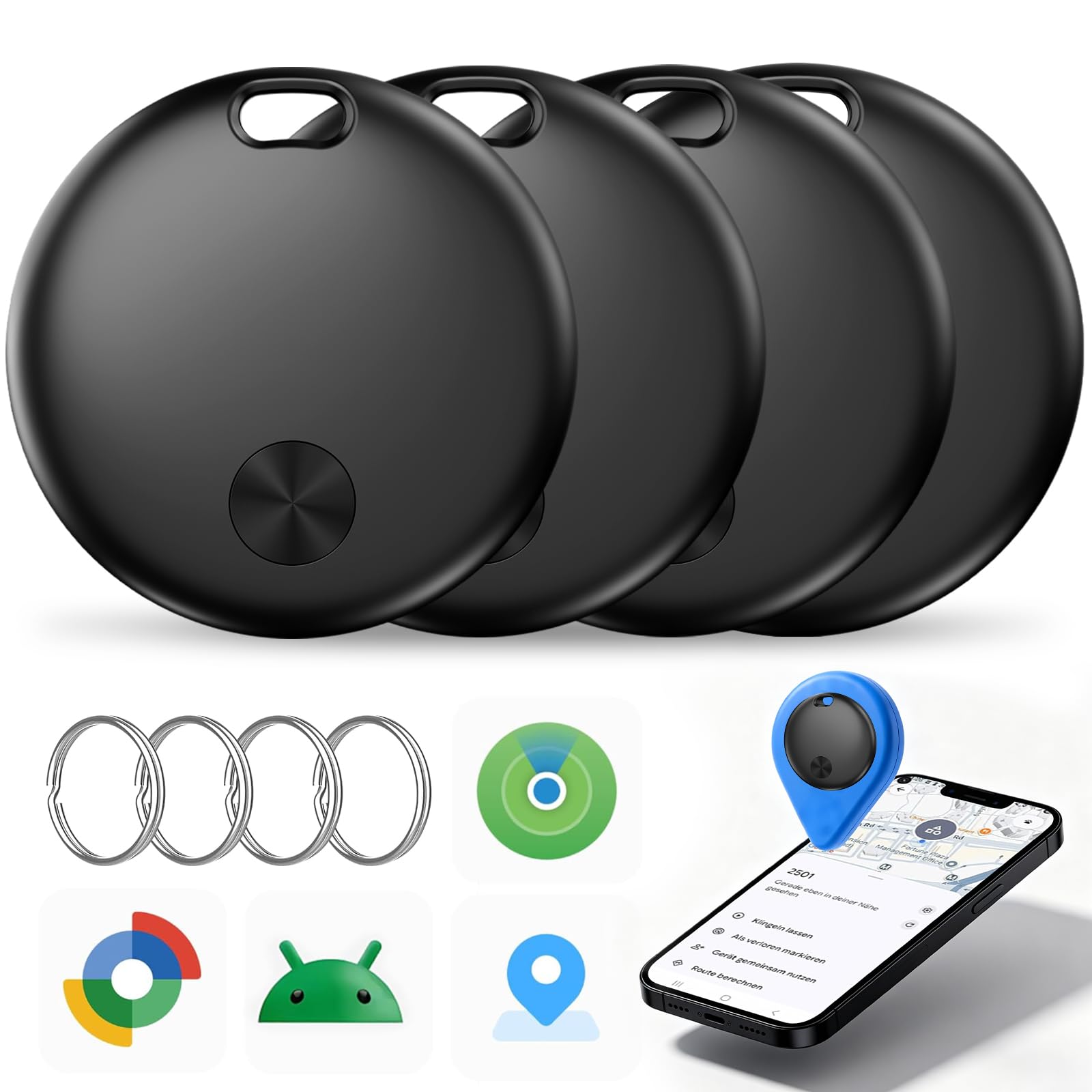 Smart Air Tracker Tag Pro Lot de 4 systèmes double pour iOS et