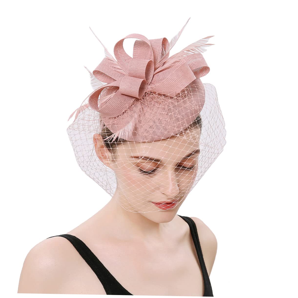 Beavorty 3pezzi Fascinator Rete per Donne Cappello Elegante da Festa per Tea Party e Cocktail Accessorio Femminile Versatile con Fascia e Clip per