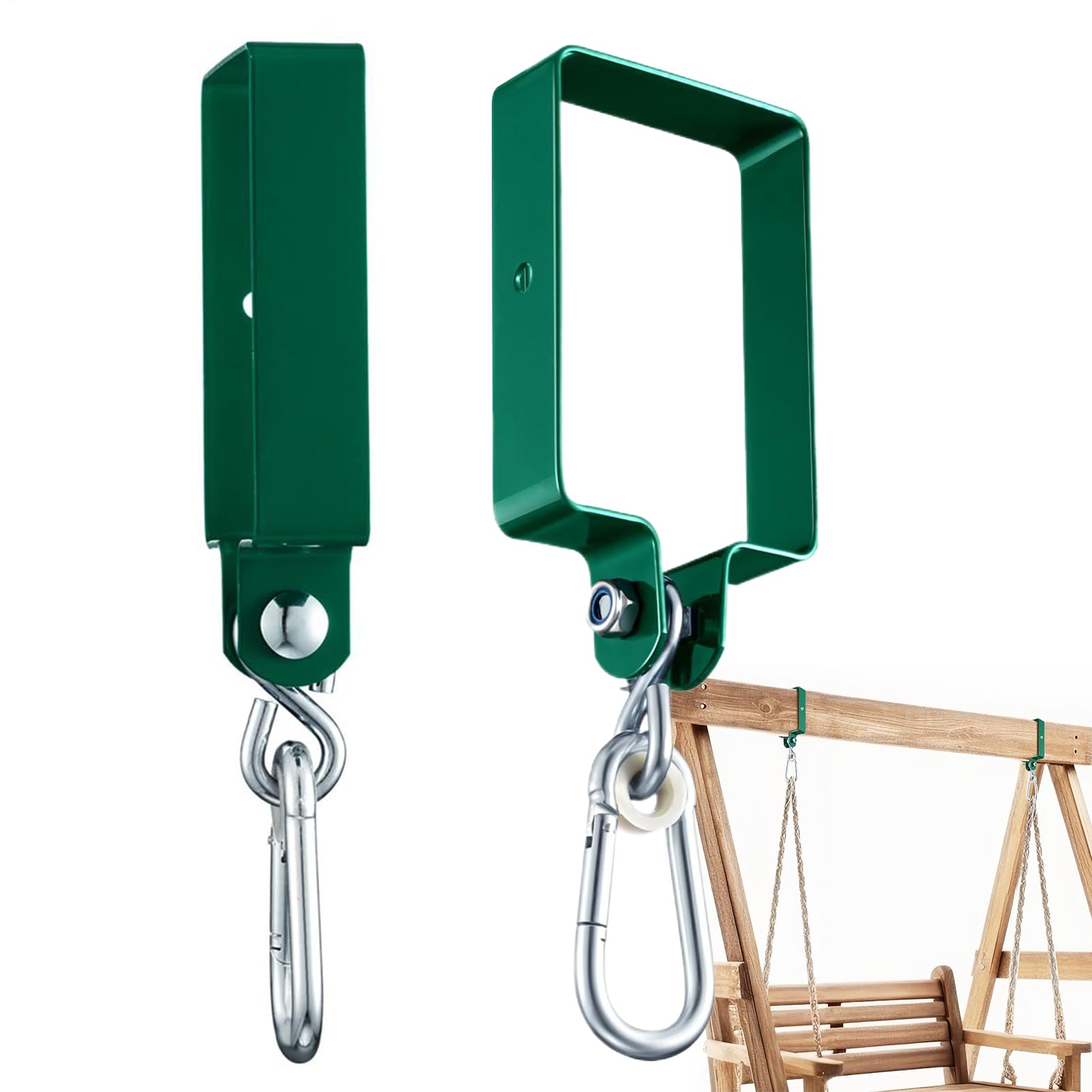 Swing Hanger - 2-piece Swing Mounting Hardware - Extension Replacement Bracket Accessories Swivel Connects for Backyard Deck Porch Garden Patio Outdoor