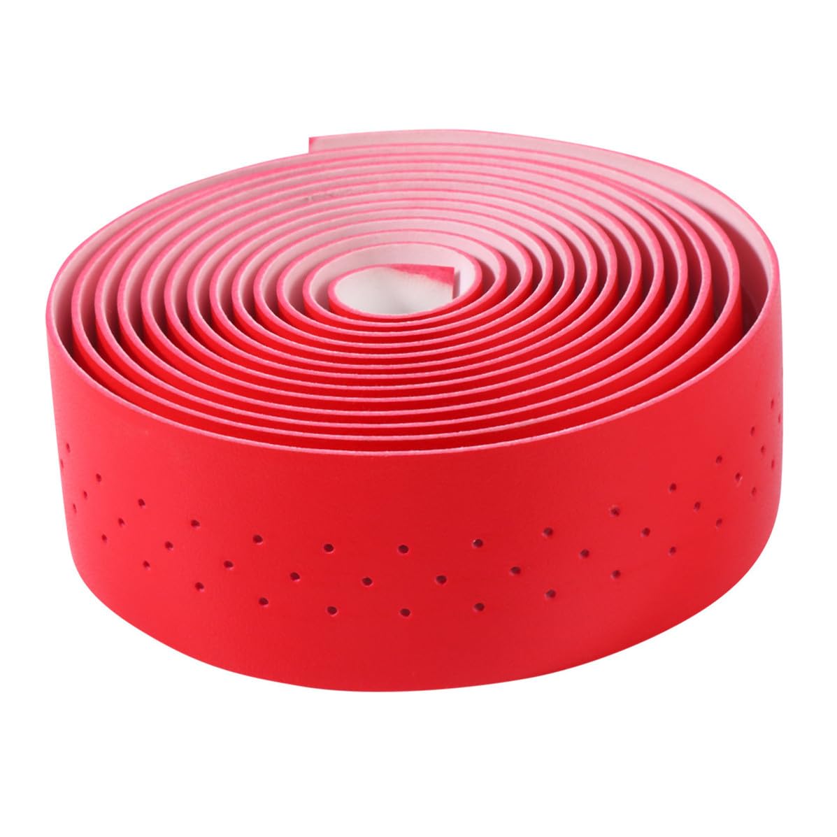 Toyvian Bike Handlebar Tape Non-Slip Red Wrapping Strap Pu Leather with Perforated Shock-Absorbent Grip for Road Cycling Outdoors