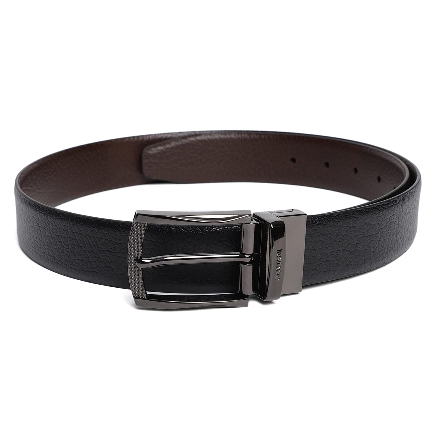 Men Formal Black/Brown Reversible Leather Belt