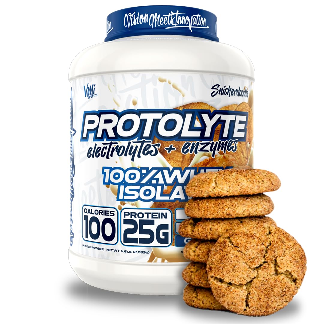 VMI Sports | ProtoLyte Whey Isolate Protein Powder | Low Calorie Whey Protein Powder for Weight Loss | Protein Powder for Muscle Gain | Digestive Enzymes | Non-GMO (Snickerdoodle, 4.6 Pounds)
