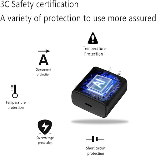 Miniatura 5 de Cargador de pared de carga súper rápida USB-C de 45 W y cable USB-C de 5 pies para Samsung Chromebook XE513C24 XE510C24 XE350XBA XE525QBB XE520QAB