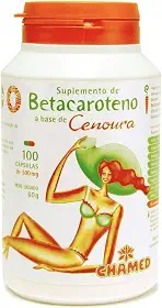 Betacaroteno e Cenoura 500mg 100 Cápsulas - Chamel