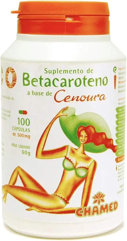 Betacaroteno e Cenoura 500mg 100 Cápsulas - Chamel