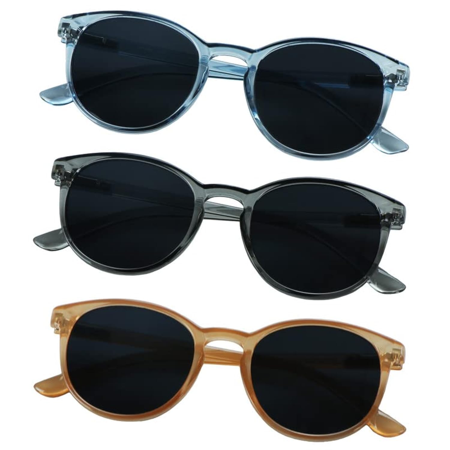 YEIN 3 Pack Sunglasses for Men and Women UV Protection Outdoor Glasses Vintage Square Full Frame