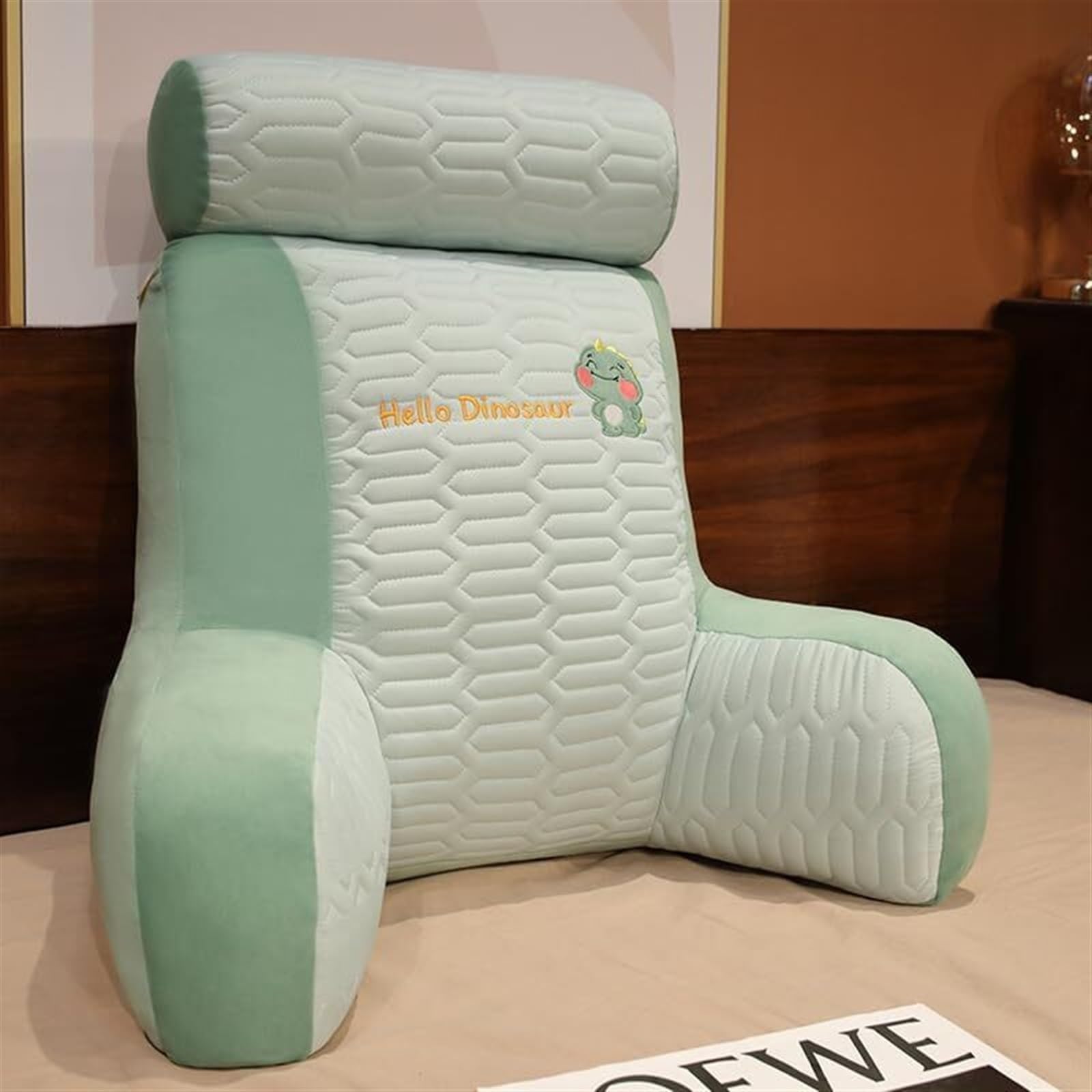 MYXJX back support cushion, Large Backrest Waist Pillows Triangle Reading Relax Sofa Support can Removed and Washed(Dinosaur,65 * 60CM)