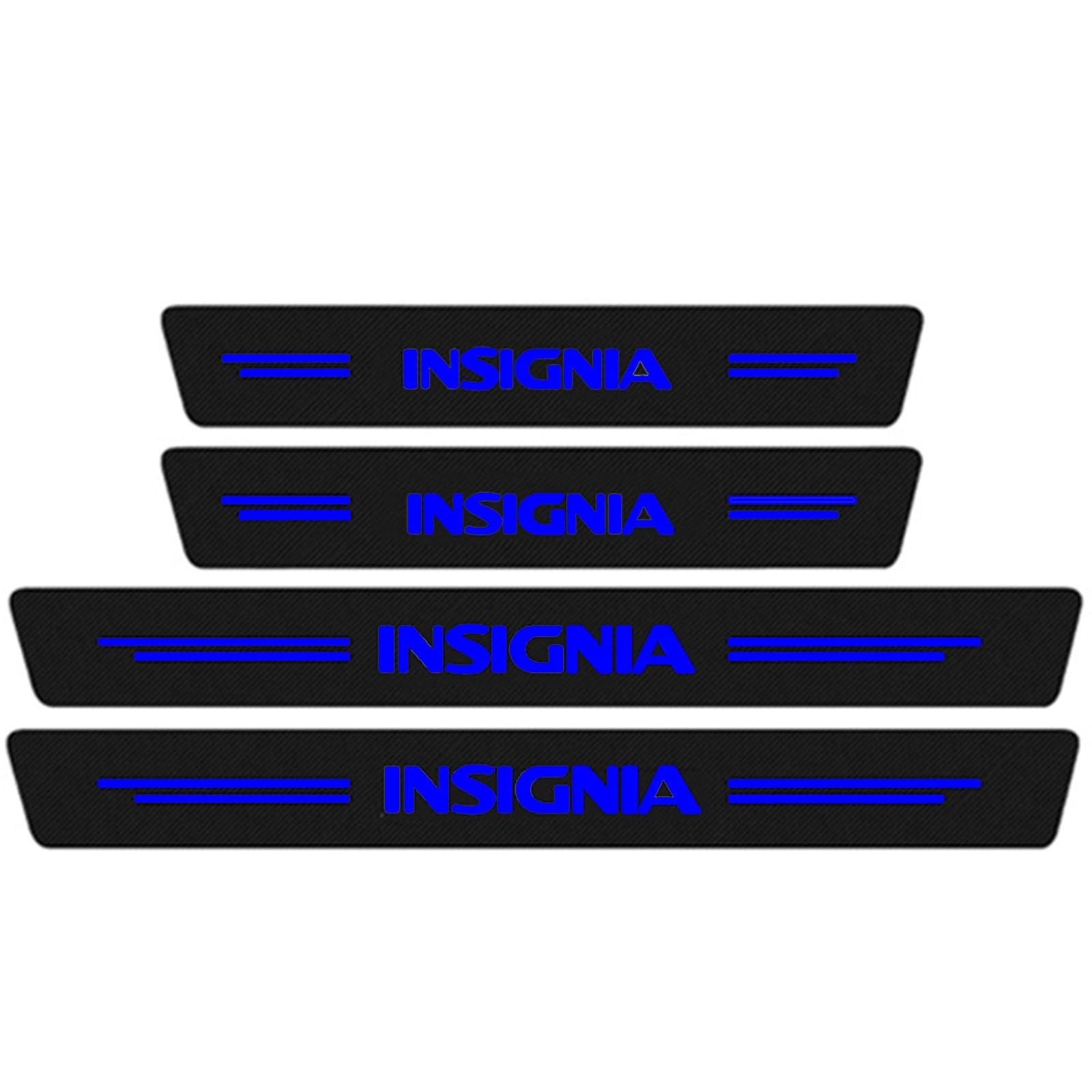 Klhywen Insignia Blue Car Door Sill Protector For Op-El Corsa Mokka 4Pcs Car Door Sill Scuff Plate Carbon Fiber Stickers Accessories,