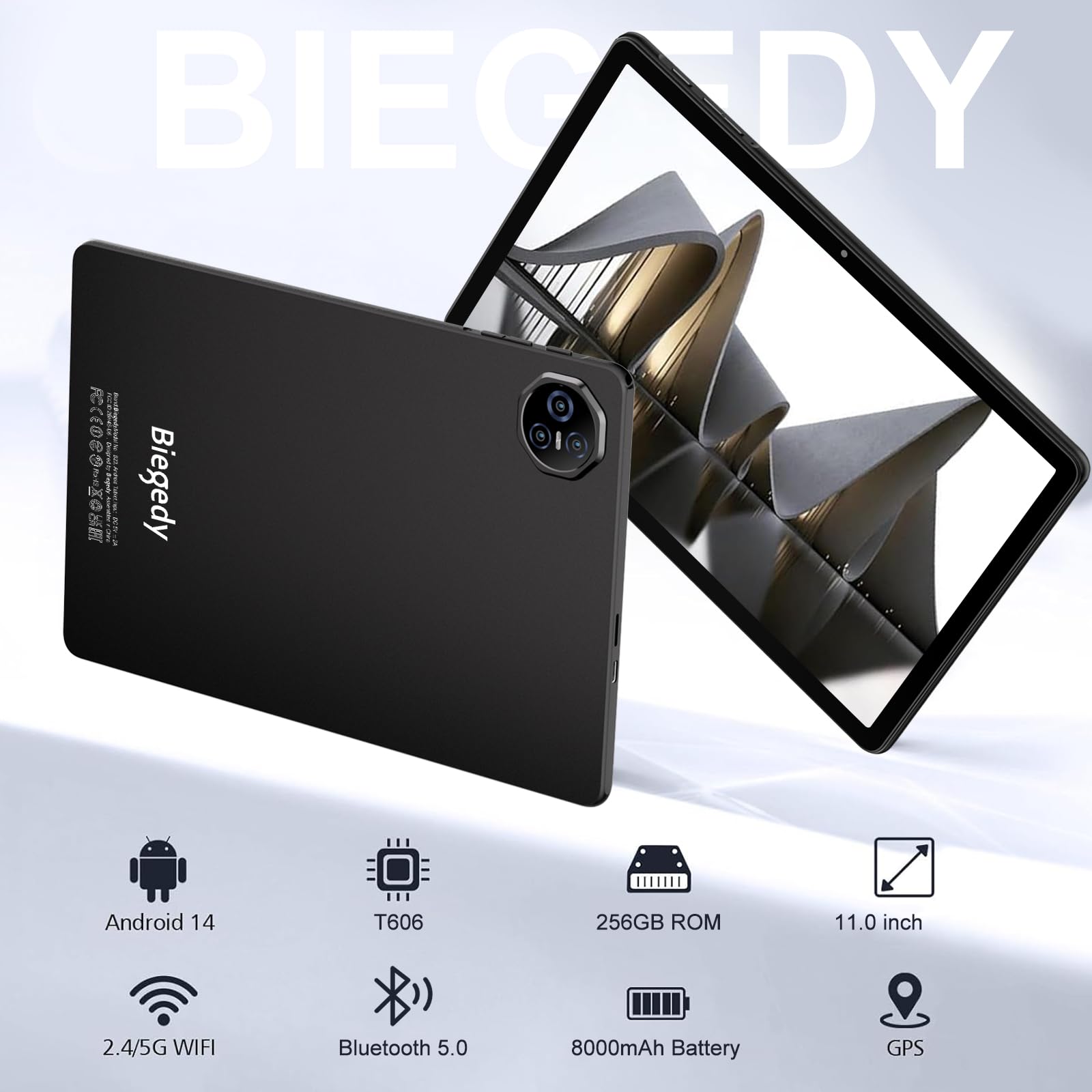 SUAAT Tablette 11 Pouces 2025 Nouvelle Android 14 Tablet 24Go RAM 256Go ROM(1To Extensible